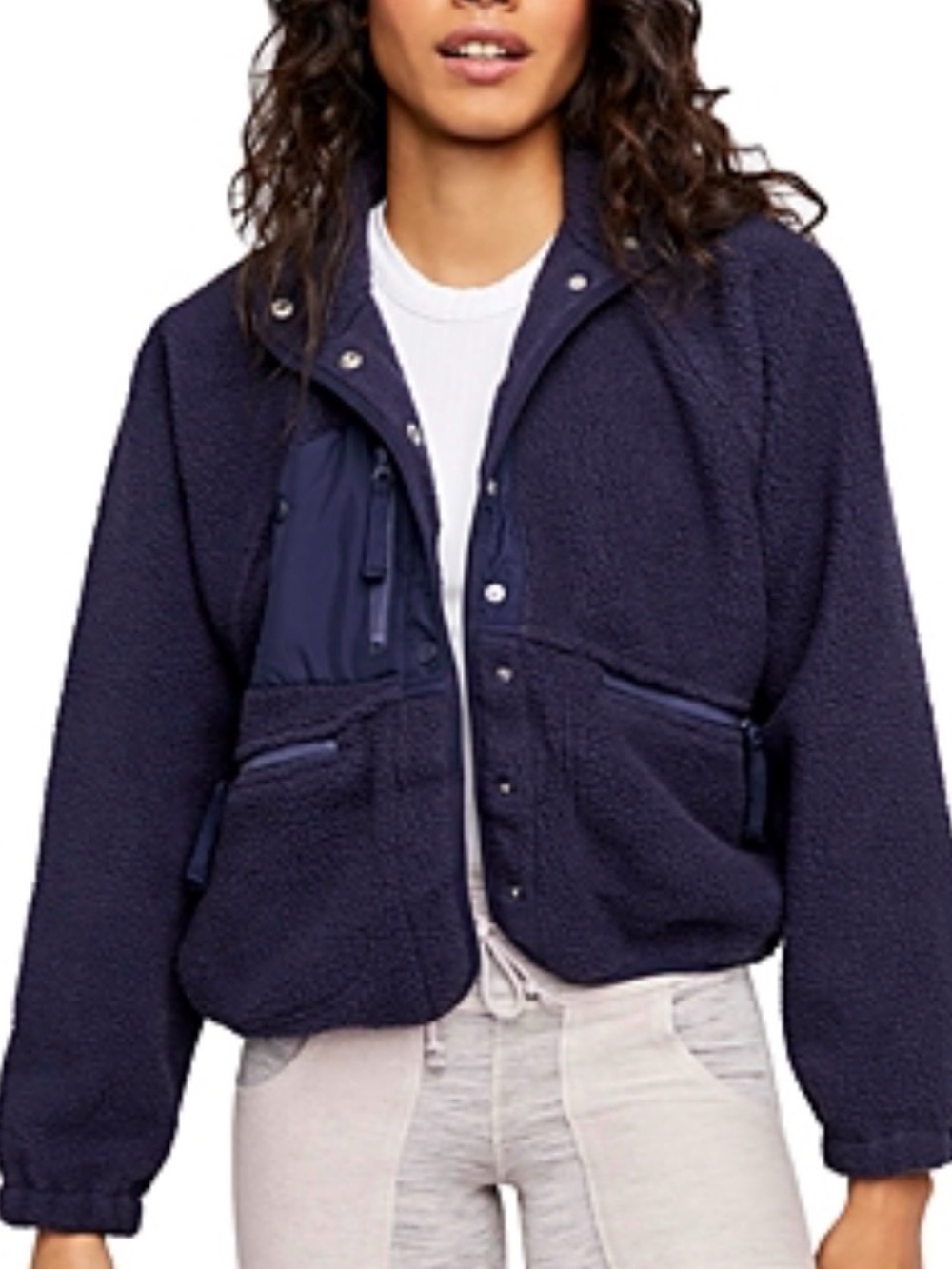 FP Movement by Free People Navy Hit the Slopes Fleece Jacket